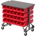 Akro-Mils Akro-Mills Shelf-Top Bin Cart - 38-1/2 x24x36-1/2" - (48) 5-1/2 x10-7/8 x5" Bins - Red B2065797